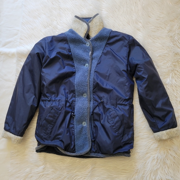 CS Signature Jacket Sz S Reversible Sherpa Windbreaker Blue Colorblock Coat Vtg - Picture 4 of 14